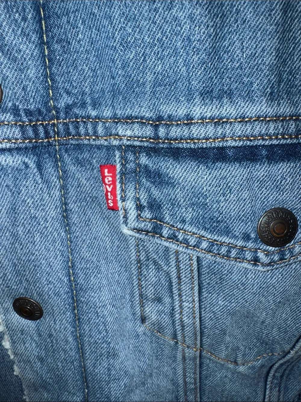 Levi's Light Blue Denim Sherpa Collar Jacket - Picture 2 of 7